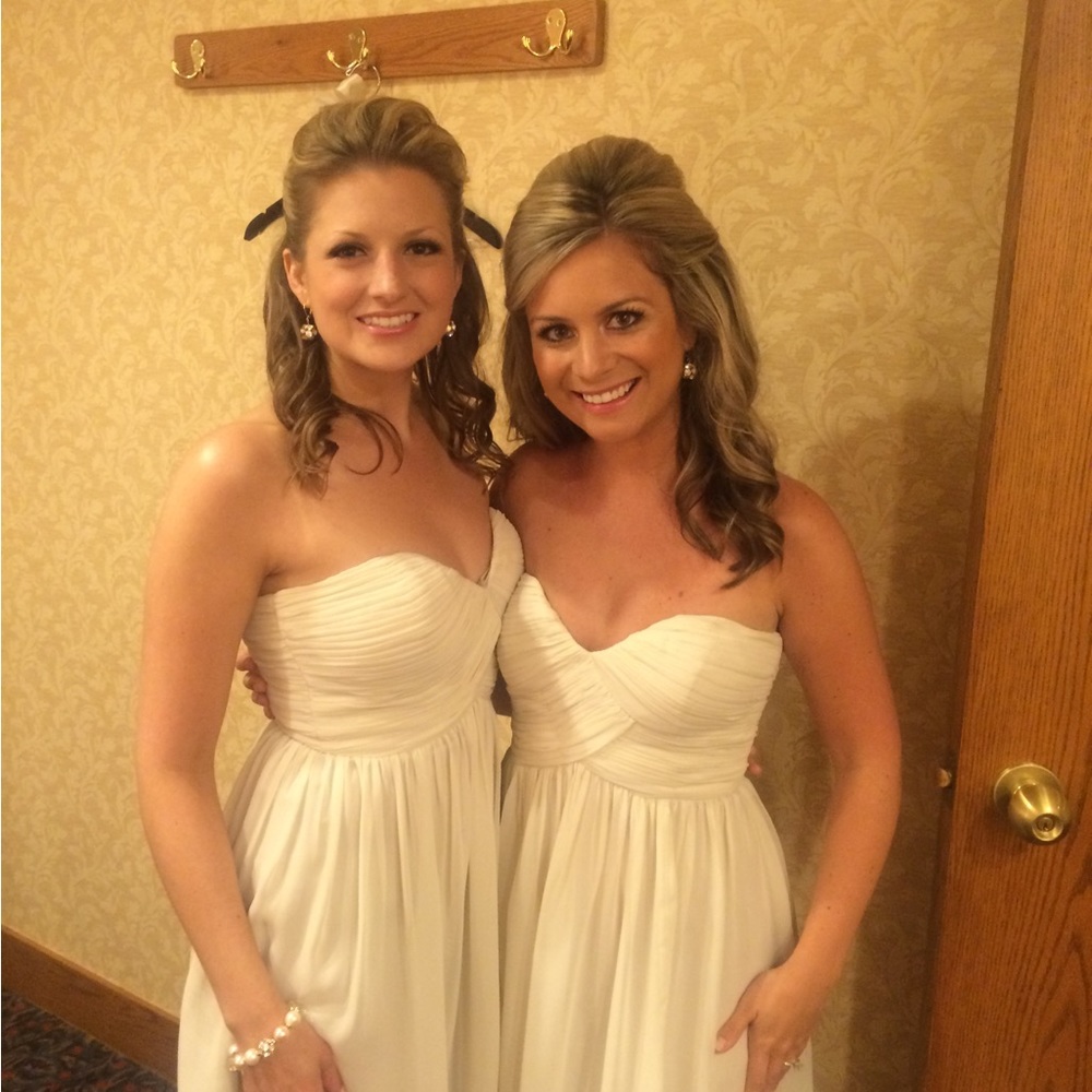 Donna Morgan Strapless Champagne Dress Size 4 dry cleaned Free Shipping - Picture 13 of 13